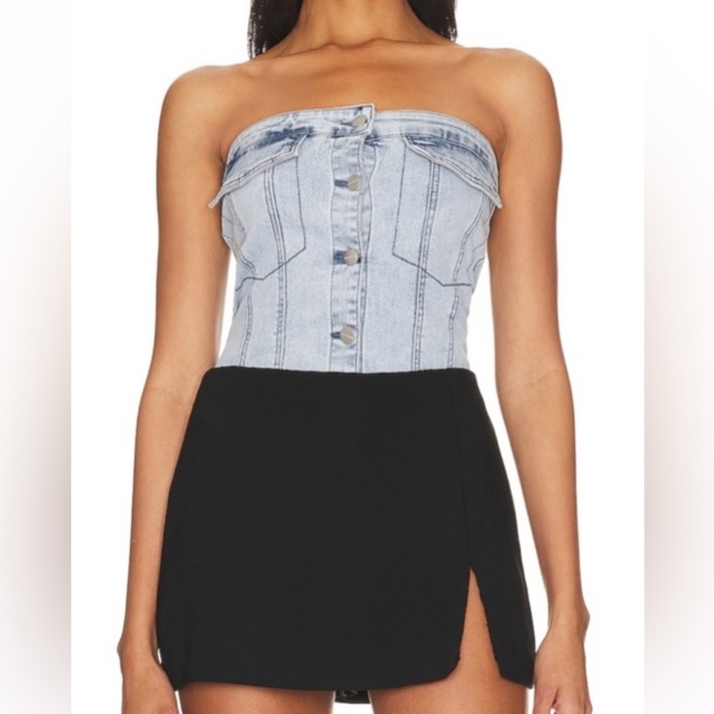 Superdown denim tube top. Size small.